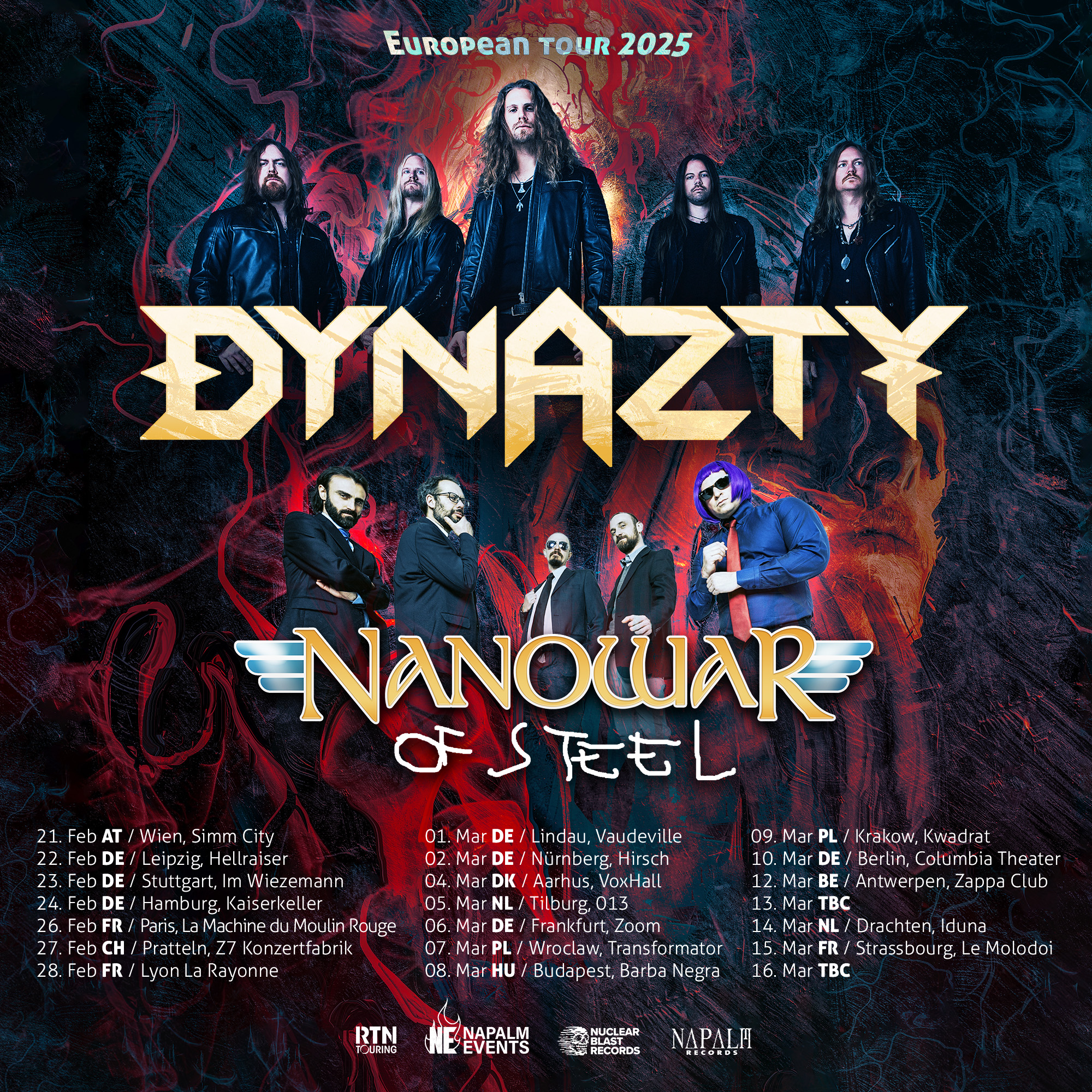 European Tour 2025 with Dynazty Nanowar Of Steel Official Site